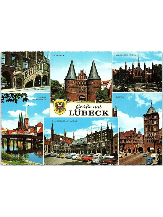 Other - Vintage Postcard Lübeck Germany Multiview Holstentor Rathaus Churches